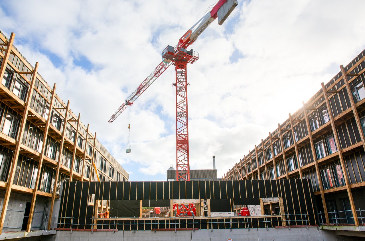 Reportage photo d’équipe sur chantier de construction