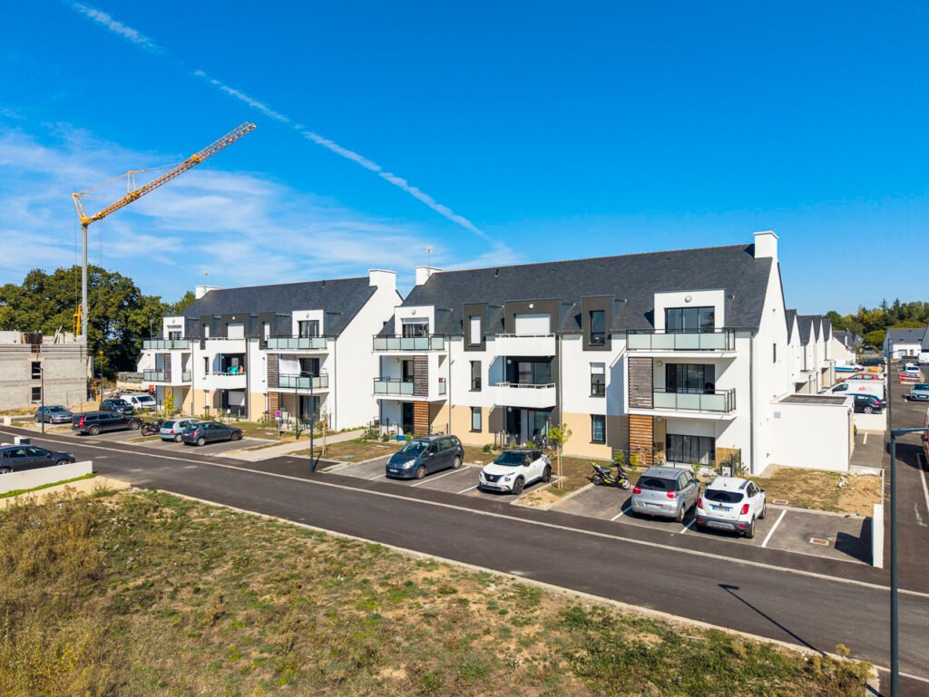 Photographe de lotissement à Concarneau : reportage pour l’OPAC Cornouaille 2 Bâtiments de 3 étages de logements collectifs à Concarneau